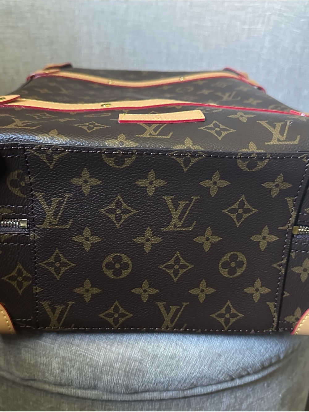 Monogram Canvas Vertical Backpack/Trunk - Brown/Tan - Picture 7 of 15